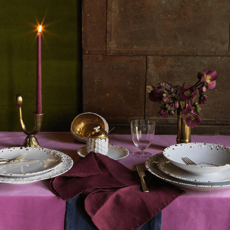 Wine Linen Sateen Napkins - Set of 4