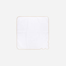 Scalloped Nude & White Dinner Napkin - Set of 4