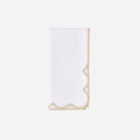Scalloped Nude & White Dinner Napkin - Set of 4