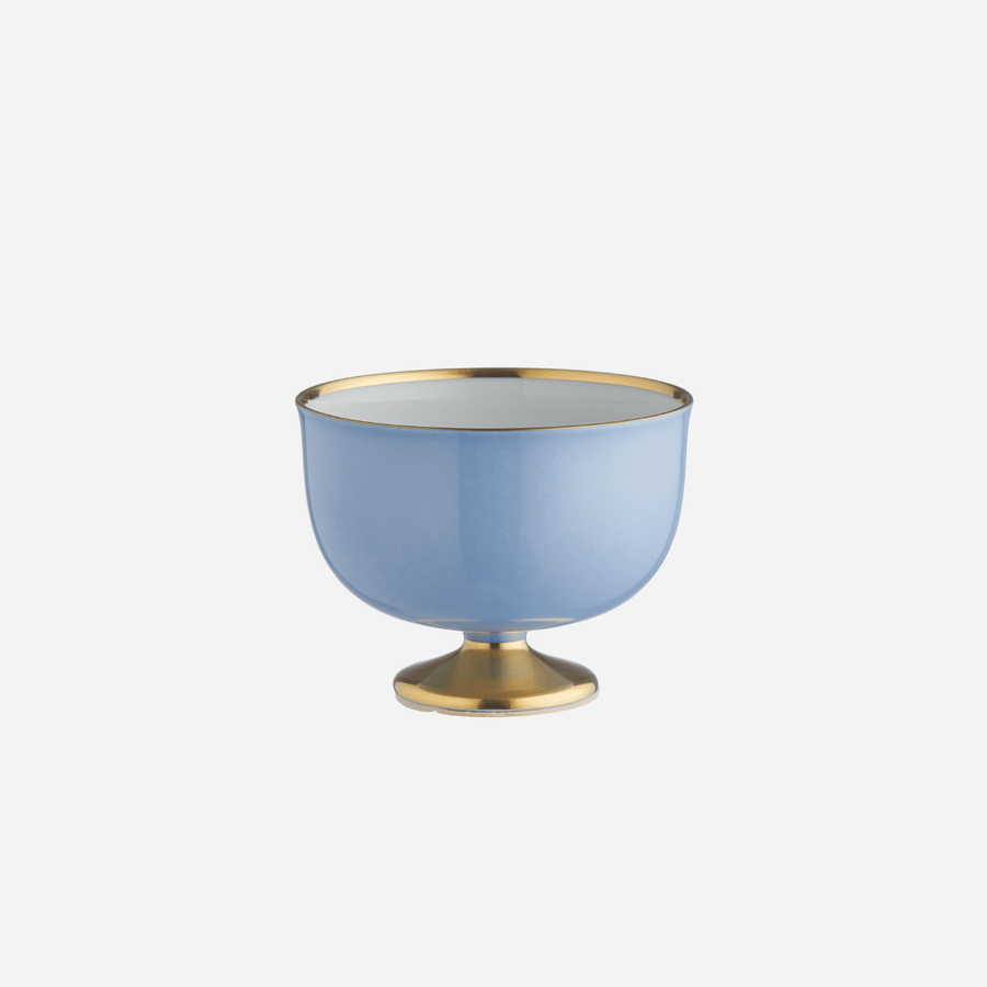 Augarten Wien 1718 Schubert Gold Footed Dessert Bowl Light Blue