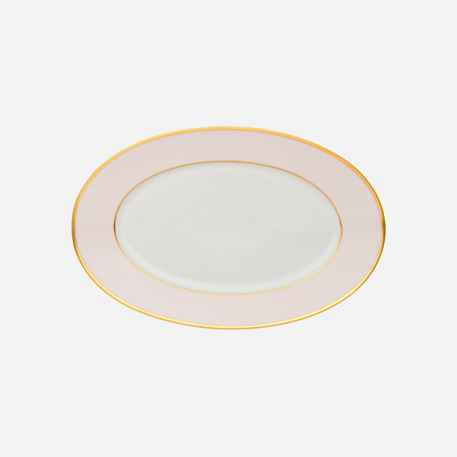 Augarten Wien 1718 Schubert Oval Platter Soft Pink