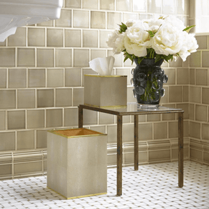Classic Shagreen Waste Basket - Dove