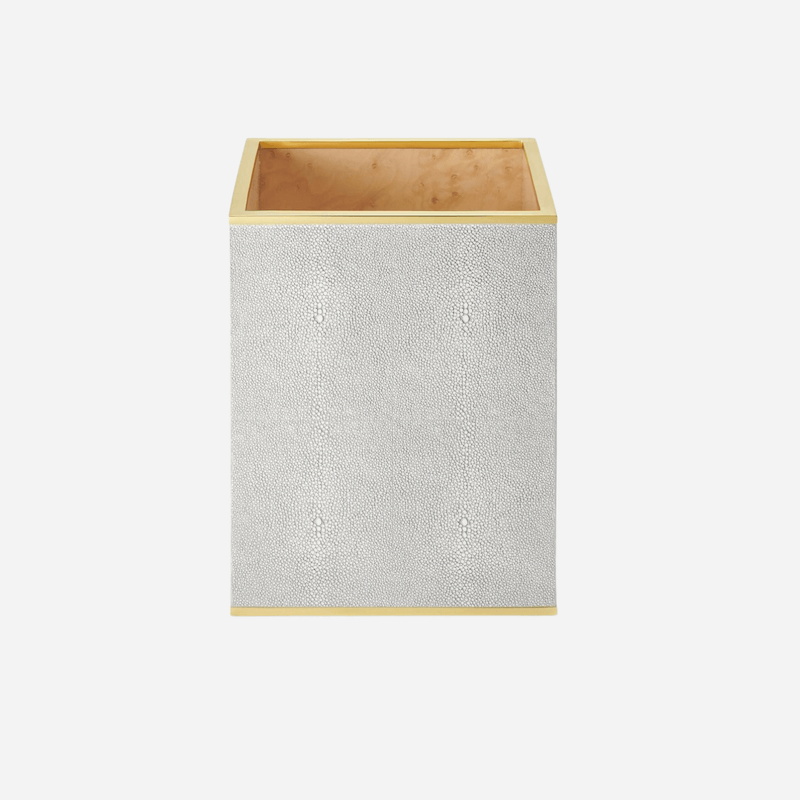 Classic Shagreen Waste Basket - Dove