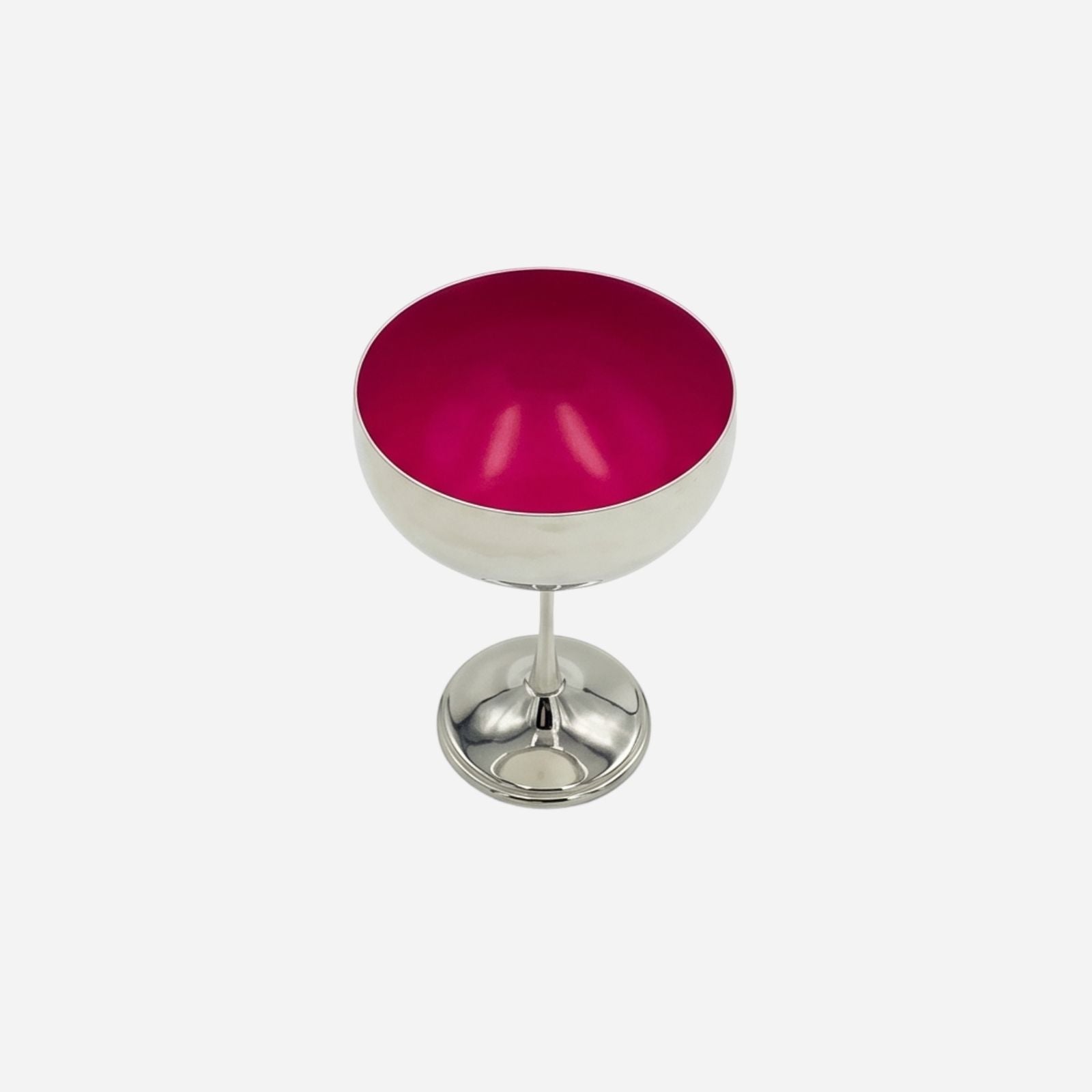 Silver-Plated and Burnt Lacquer Champagne Coupe Pink