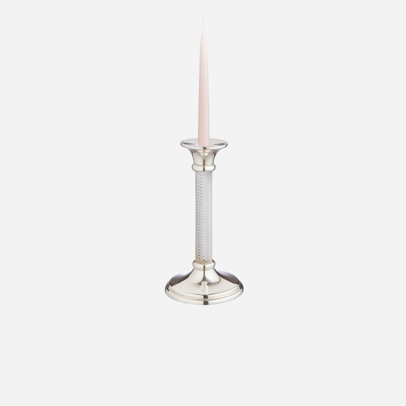 Silver and Crystal Candlestick