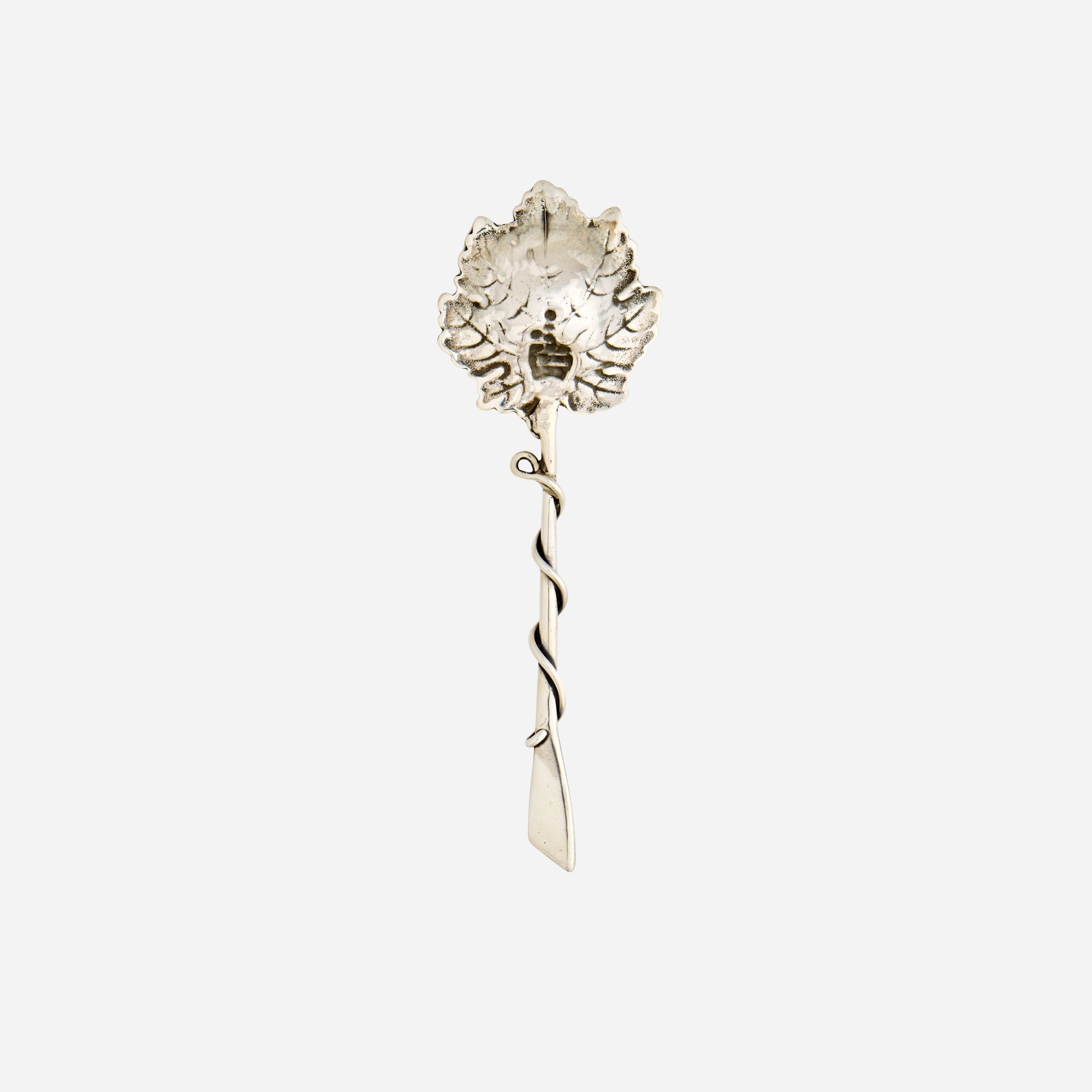 Antique Silver Grape Leaf Spoon
