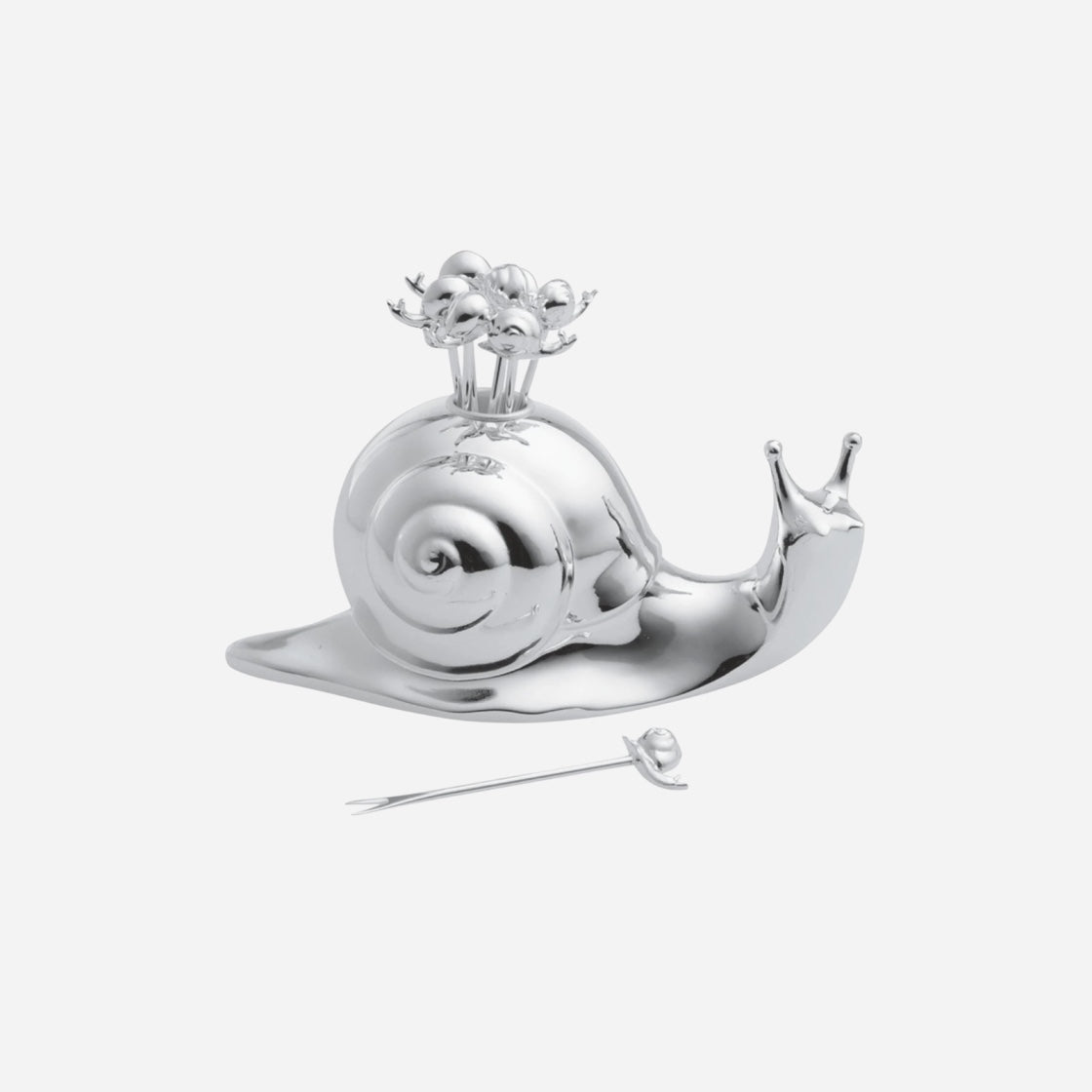 Snail Silver-Plated Cocktail Pick Holder