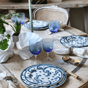 Torse White Wine Glass Blue