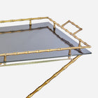Vintage Tray on Faux Bamboo Brass Stand