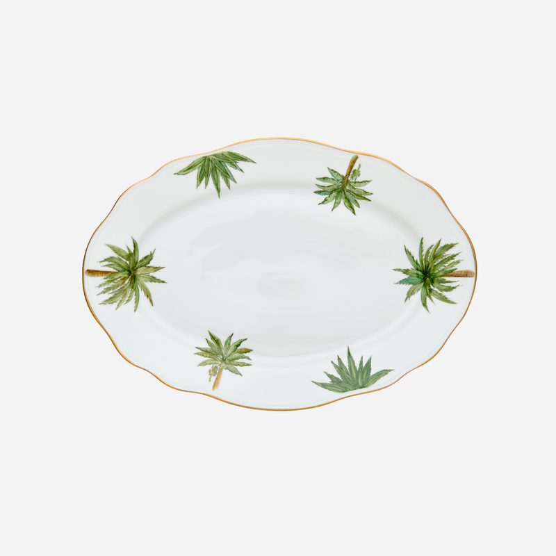 Tropical Tree Oval Serving Platter