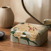 White Lily Marquetry Box