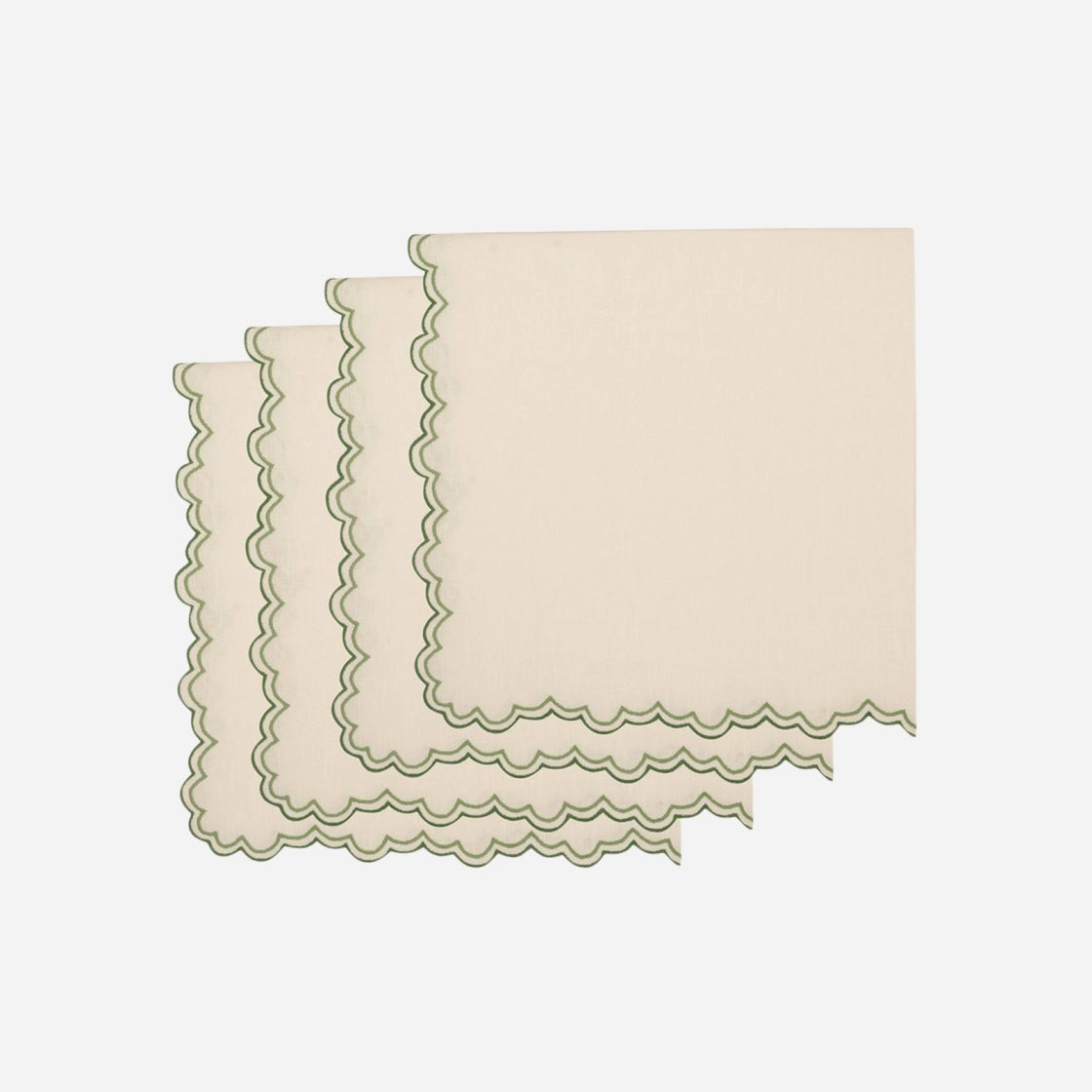 Willow Green & Cream Napkin - Set of 4