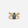 Winged Bug Napkin Ring Lemon Jasper - Set of 4