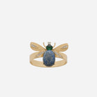 Winged Bug Napkin Ring Lemon Jasper - Set of 4