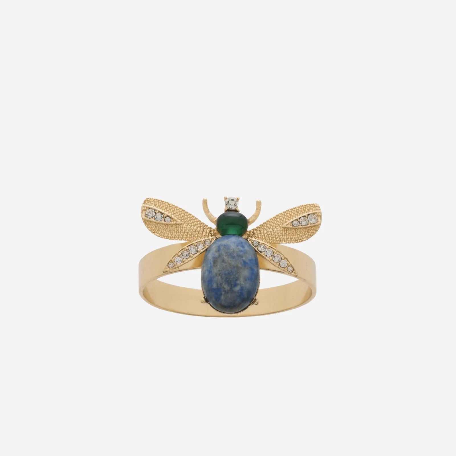 Winged Bug Napkin Ring Lemon Jasper - Set of 4
