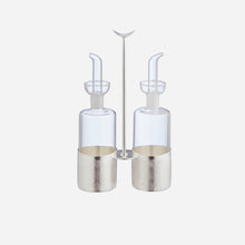 Load image into Gallery viewer, Velvet Silver Plated Oil &amp; Vinegar Holder Set
