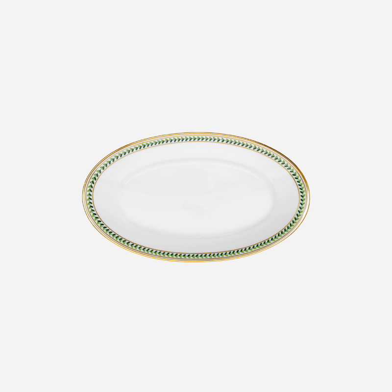 Leafed Edge Small Oval Serving Platter