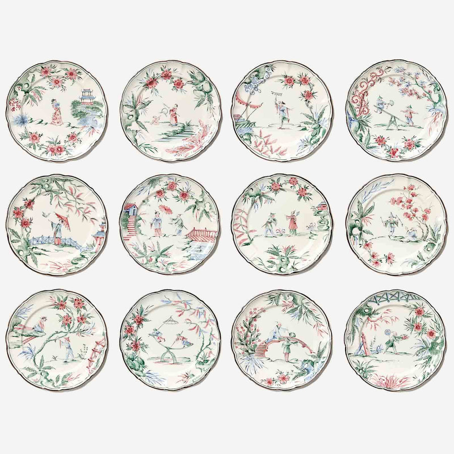 Laboratorio Paravicini Chinoiserie Soup Plates  - Set of 12