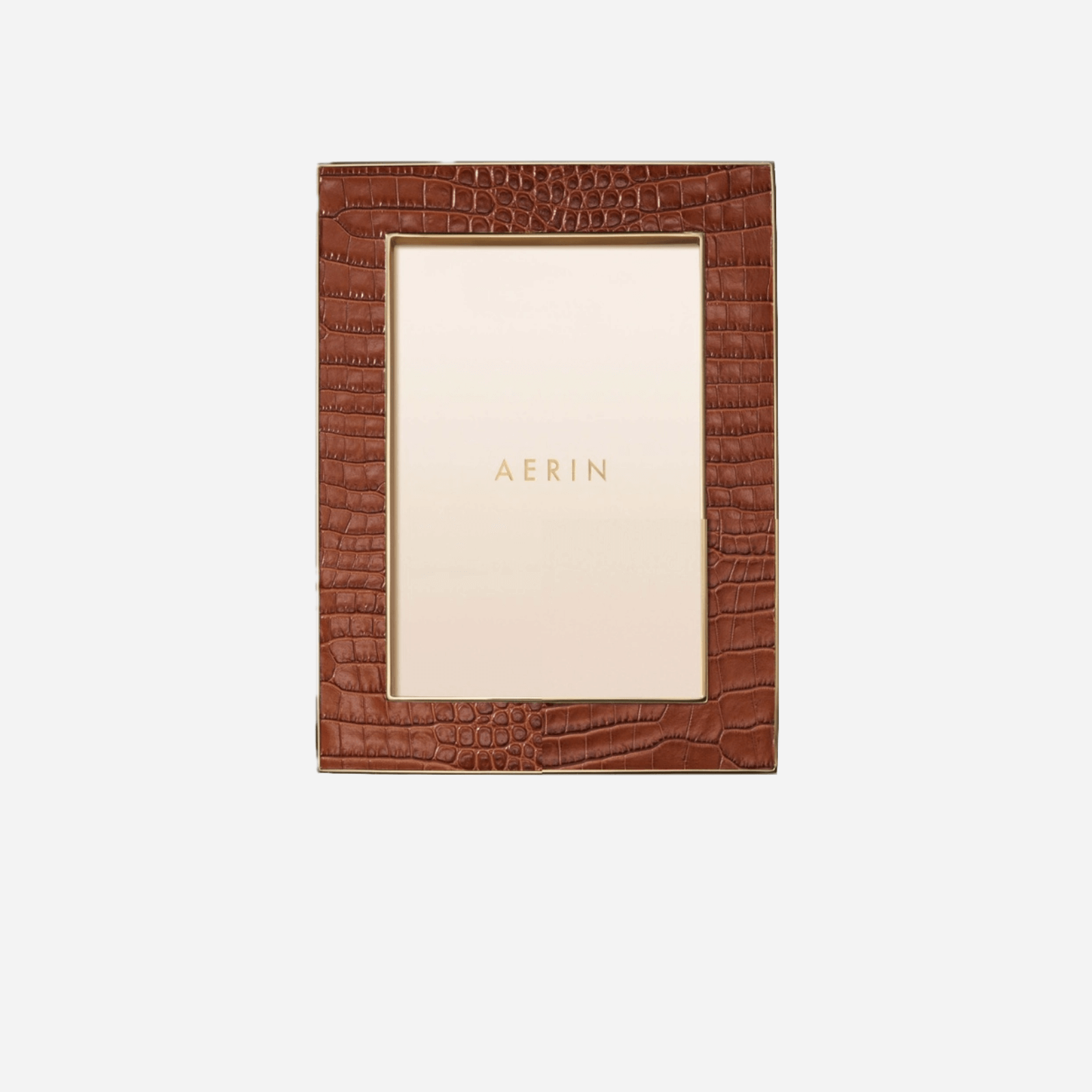 Classic Croc Leather Frame 5x7 Chestnut