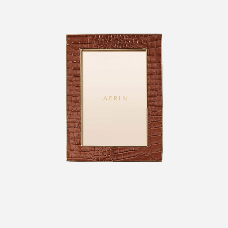 Classic Croc Leather Frame 5x7 Chestnut