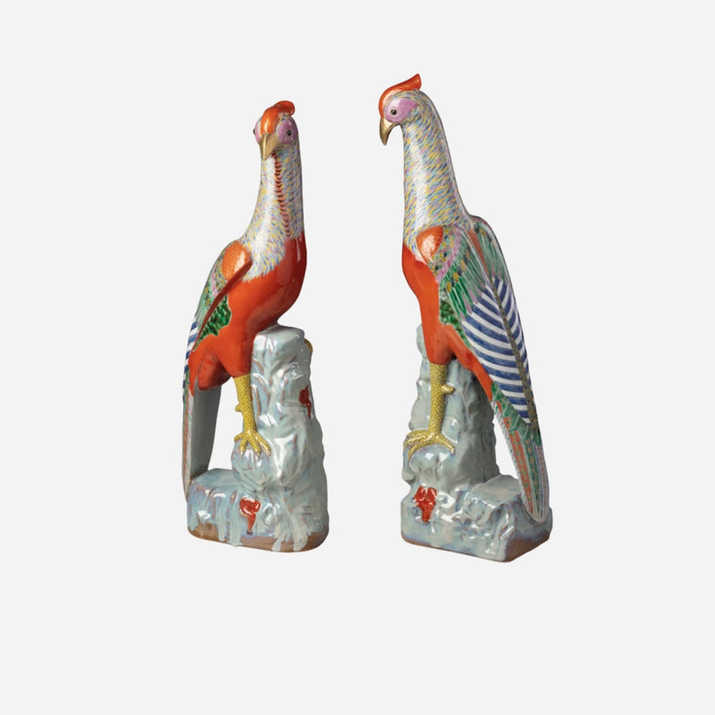 A Pair of Porcelain Pheasants