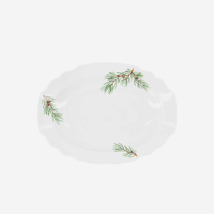 fir branches oval platter