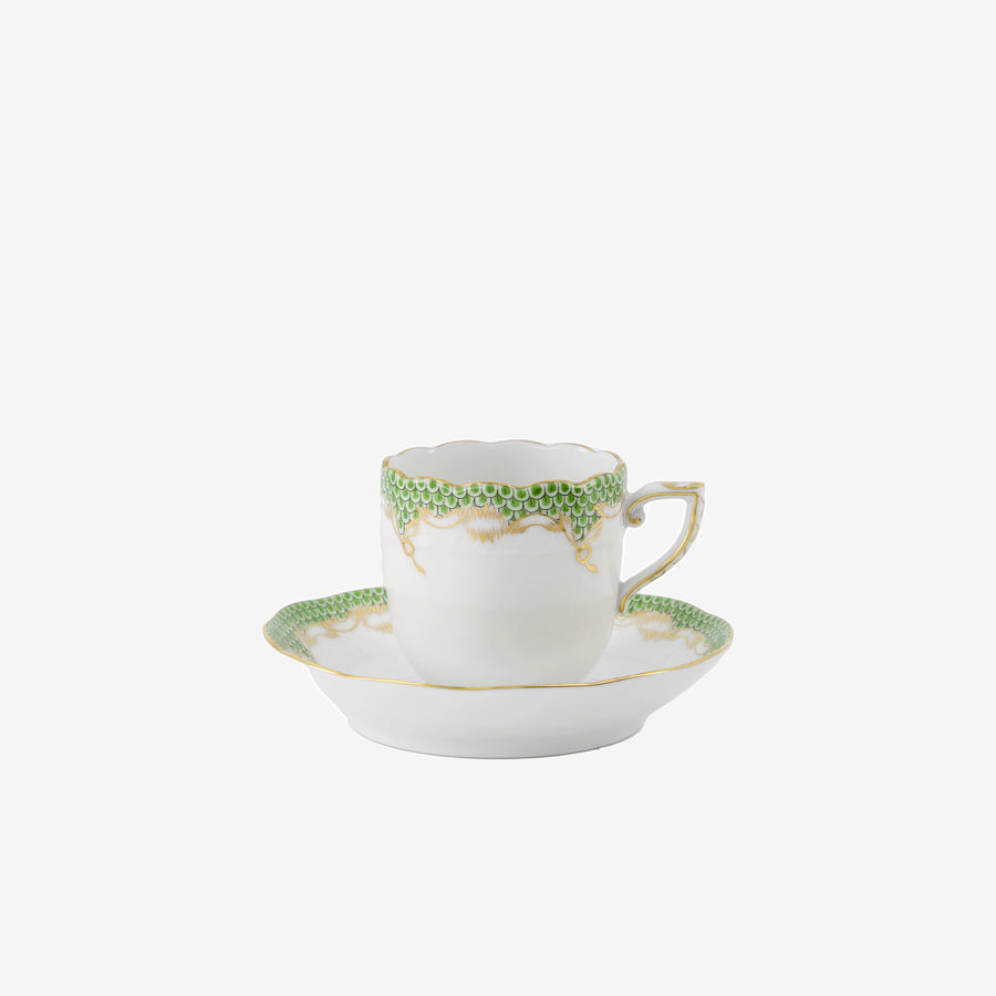 Herend Fish Scale Espresso Cup & Saucer