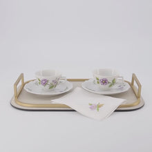 Load and play video in Gallery viewer, Lilac Floral Bouquets Espresso Cup &amp; Saucer - Peony
