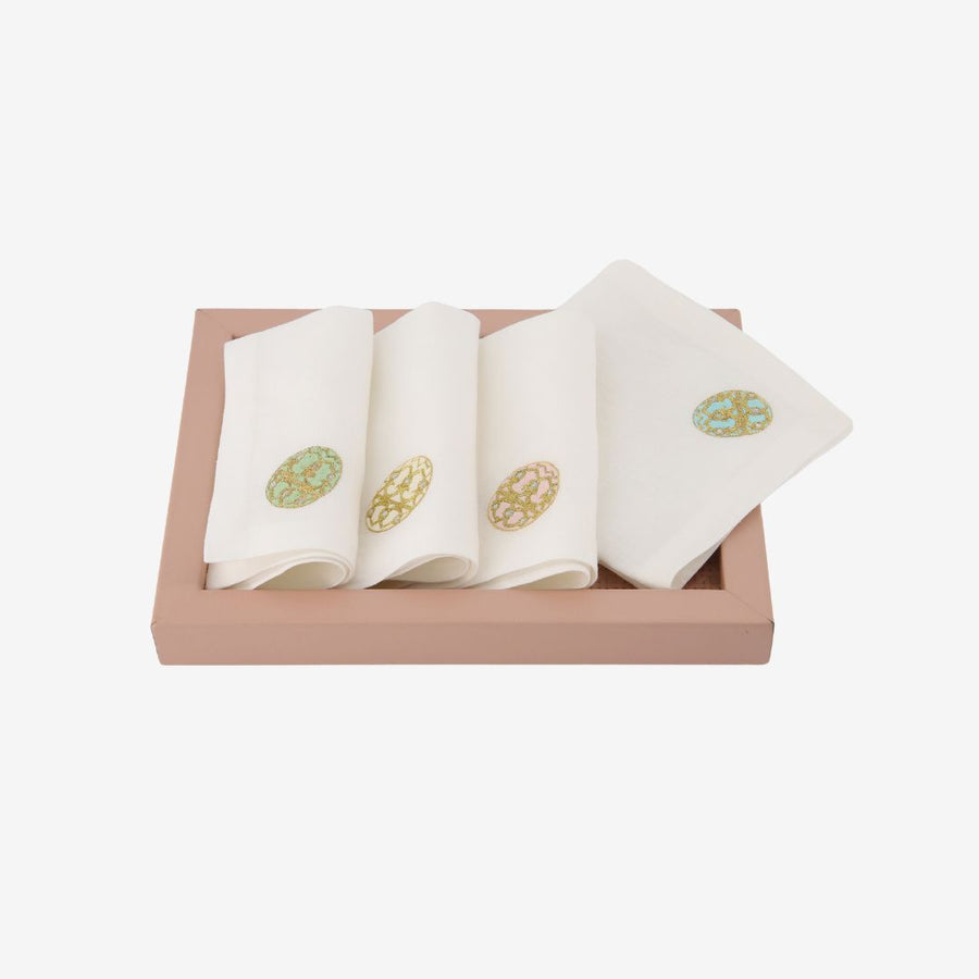 Atelier Bonadea Sweet Surprise Embroidered Cocktail Napkin - Set of Four