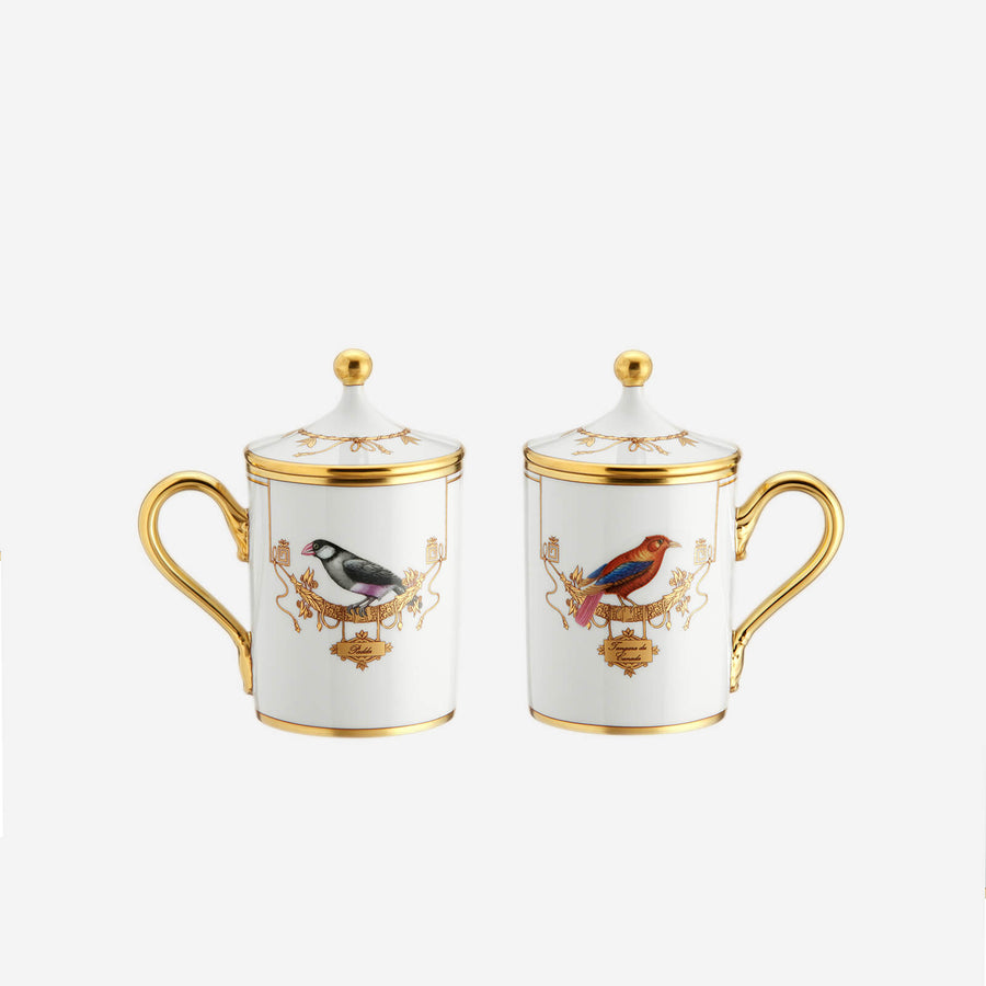 Ginori 1735 Volière Bird Mug with Lid - Tangara du Canada