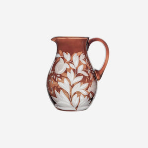 Pitcher Walnut Handegraved Crystal Artel