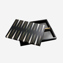Load image into Gallery viewer, handcrafted Backgammon Set - Black &amp; Gold Bonadea L&#39;objet
