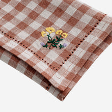 Load image into Gallery viewer, Gingham Embroidered Napkin Blush
