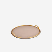 Load image into Gallery viewer, Defile Large Round Leather Tray Dove Giobagnara Bonadea
