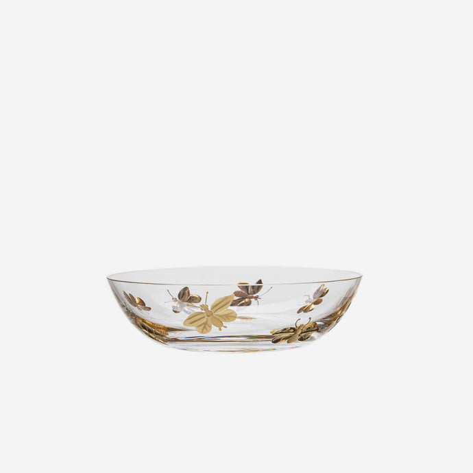 Firefly  bowl hand engraved crystal with gold artel bonadea
