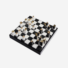 Load image into Gallery viewer, Chess Set black white gold l objet bonadea
