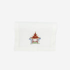 Set of Six Pagoda Embroidered Cocktail Napkins