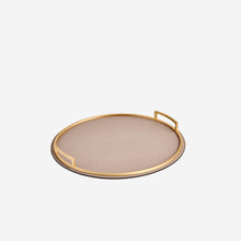 Load image into Gallery viewer, Defile Medium Round Leather Tray Dove
