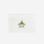Set of Six Pagoda Embroidered Cocktail Napkins