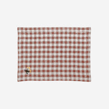 Load image into Gallery viewer, Gingham Embroidered Napkin Blush
