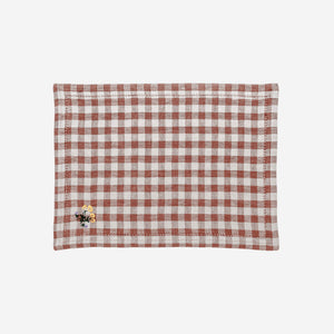 Gingham Embroidered Napkin Blush