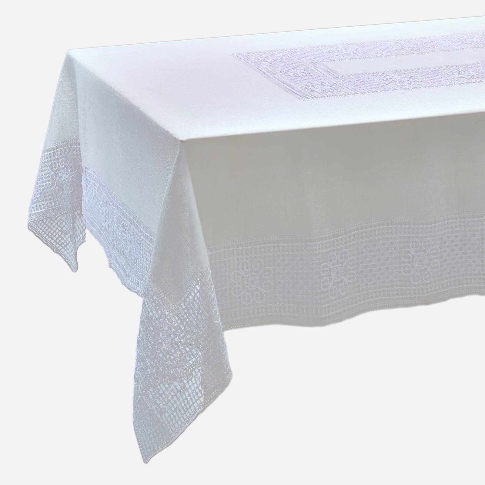 Mozzano Tablecloth with 12 Napkins White