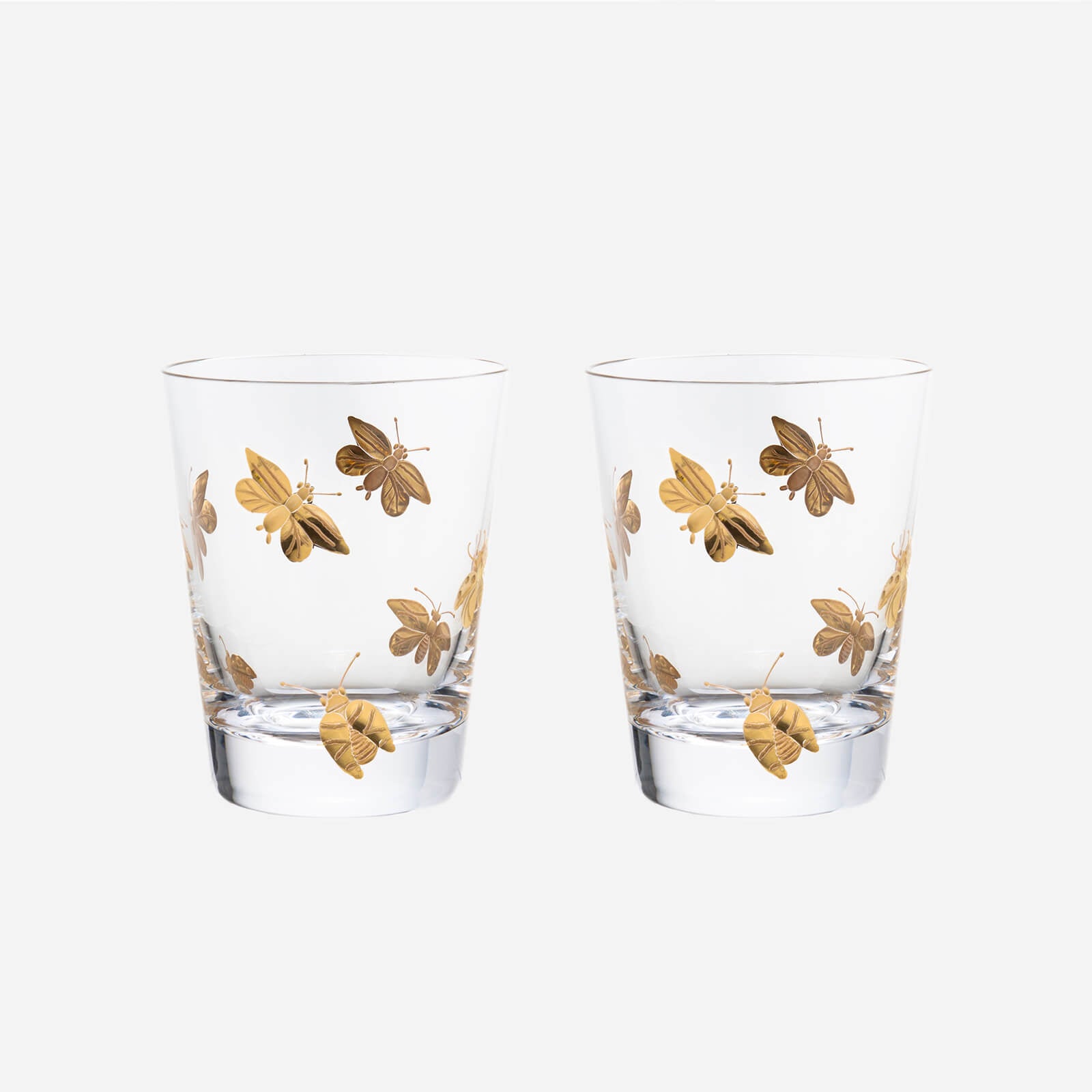 Firefly Tumbler hand engraved crystal with gold artel bonadea