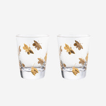 Load image into Gallery viewer, Firefly Tumbler hand engraved crystal with gold artel bonadea

