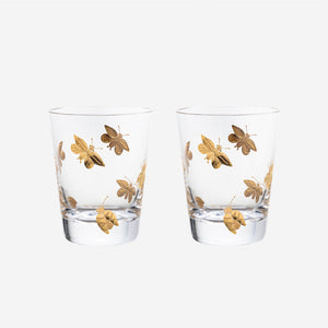 Firefly Tumbler hand engraved crystal with gold artel bonadea