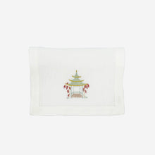 Set of Six Pagoda Embroidered Cocktail Napkins