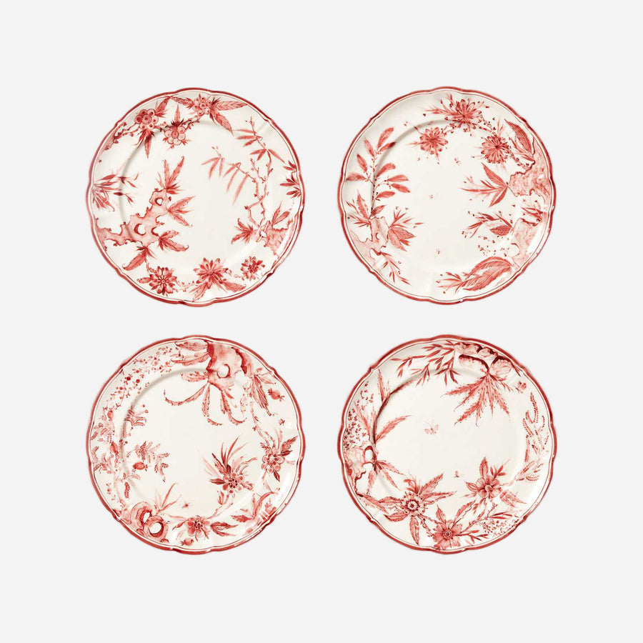 Laboratorio Paravicini Rocaille Red Dinner Plates  - Set of 4