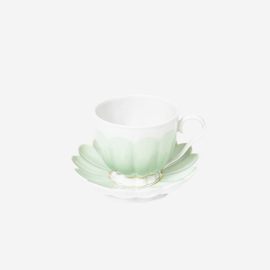 Giambattista Valli x Augarten Wien Cairo Jaipur Melon Teacup & Saucer Jade Green