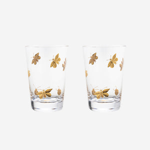 Firefly Large Tumbler hand engraved crystal with gold artel bonadea