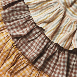 Wes Gingham Frill Tablecloth Mustard